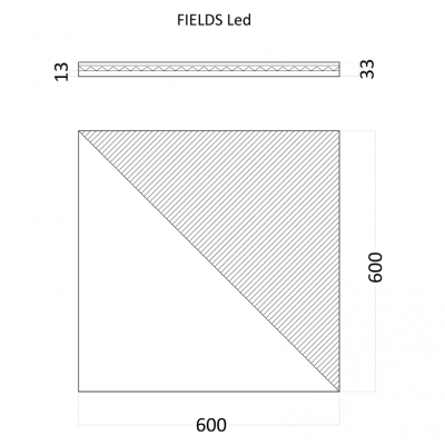 Гипсовая 3D панель FIELDS LED (нейтральный свет) 600x600x33 мм