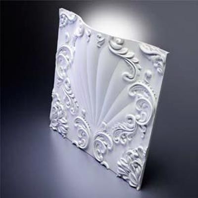 Гипсовая 3D панель VALENCIA LED (White) 600x600x91 мм