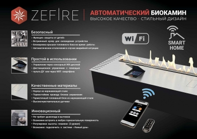 Автоматический биокамин ZeFire Automatic 2200 с ДУ