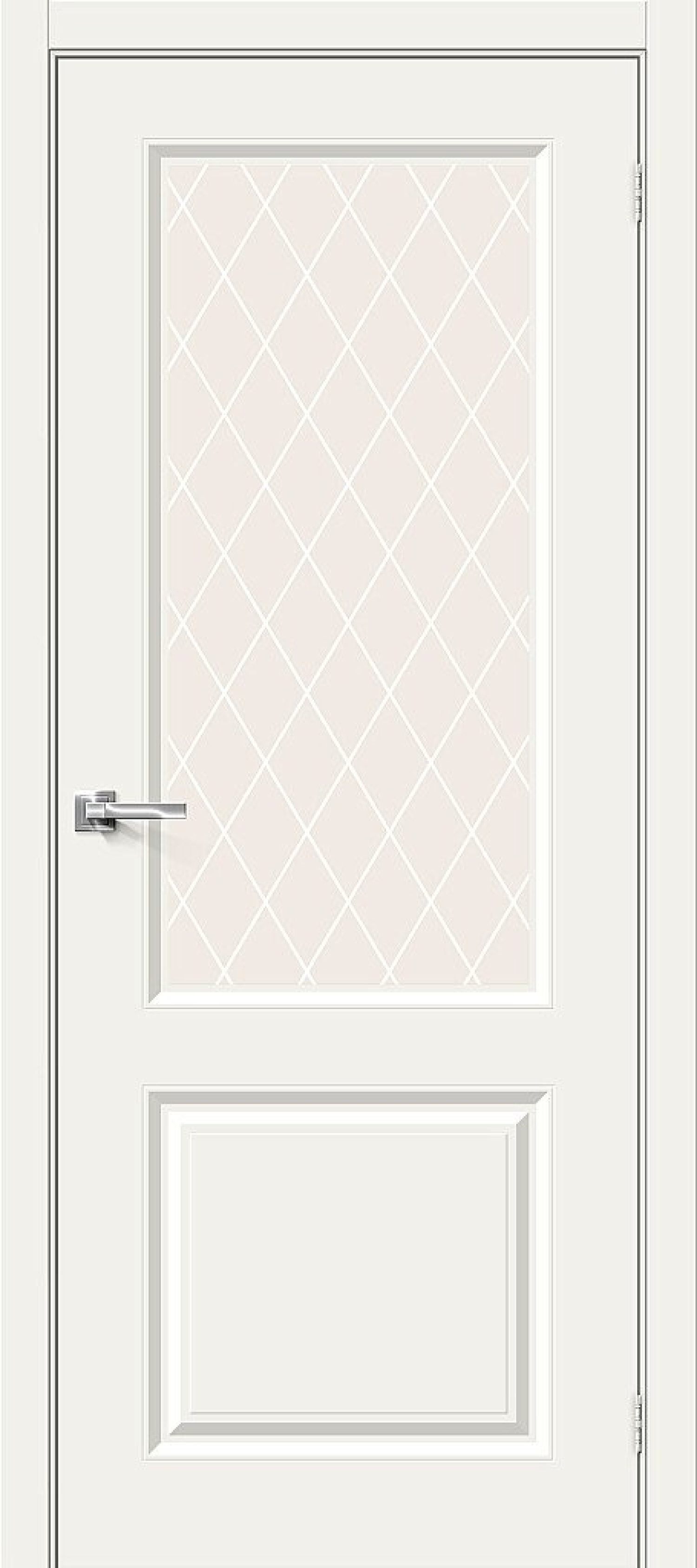 Межкомнатная дверь (Эмаль) Скинни-13 Whitey / White Сrystal
