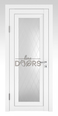 Дверь межкомнатная DO-PG6 Белый бархат/Ромб