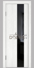 ШИ межкомнатная дверь DO-604 Белый глубокий/стекло Черное