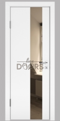 ШИ дверь DO-604 Белый бархат/зеркало Бронза