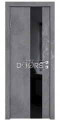 ШИ межкомнатная дверь DO-604 Бетон темный/стекло Черное