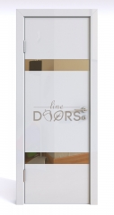ШИ дверь DO-602 Белый глянец/зеркало Бронза