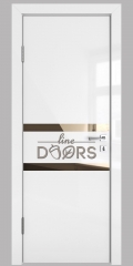 ШИ дверь DO-613 Белый глянец/зеркало Бронза