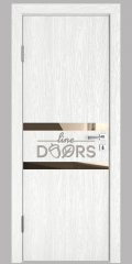 ШИ межкомнатная дверь DO-613 Белый глубокий/зеркало Бронза
