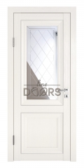 межкомнатная дверь межкомнатная DO-PG2 Белый ясень/Зеркало ромб фацет