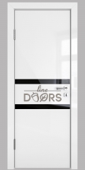 Дверь межкомнатная DO-513 Белый глянец/стекло Черное