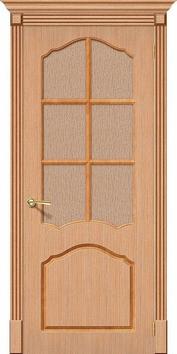 Шпонированная межкомнатная дверь Каролина Ф-01 (Дуб) / Риф.