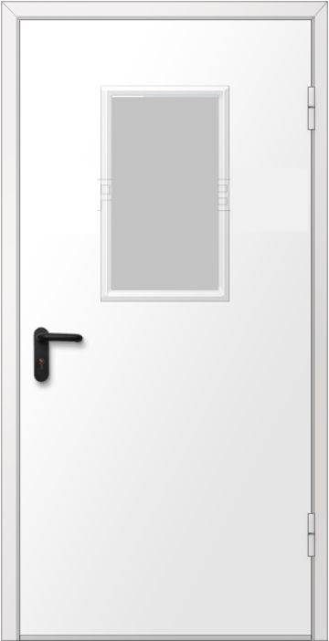 межкомнатная дверь металлическая остекленная 300х600мм