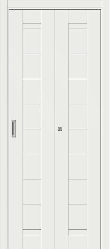 Складная межкомнатная дверь Браво-21 White Matt