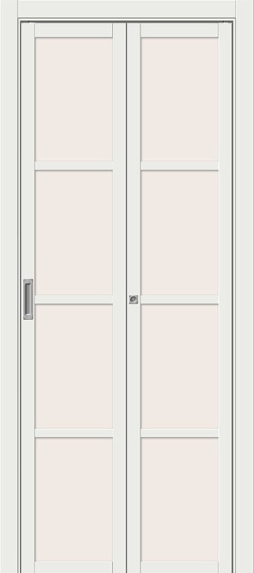 Складная межкомнатная дверь Твигги-11.3 White Matt / Magic Fog
