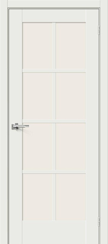 Межкомнатная дверь эмалит Прима-11.1 White Matt / Magic Fog