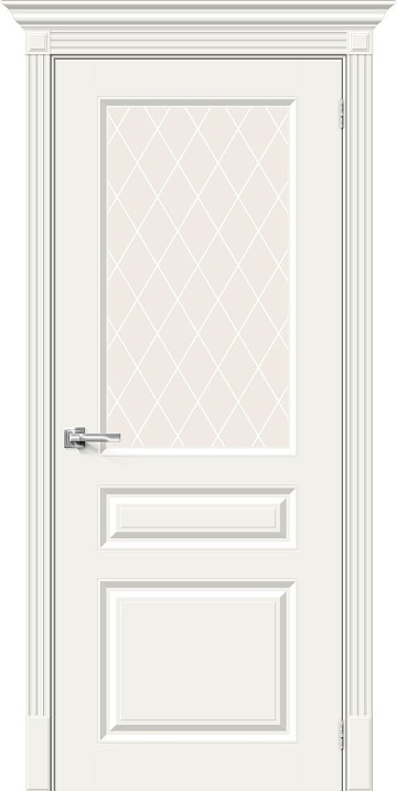 Межкомнатная дверь (Эмаль) Скинни-15.1 Whitey / White Сrystal