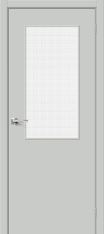 Межкомнатная дверь Bravo из винила Браво-7 Grey Pro / Wired Glass 12,5