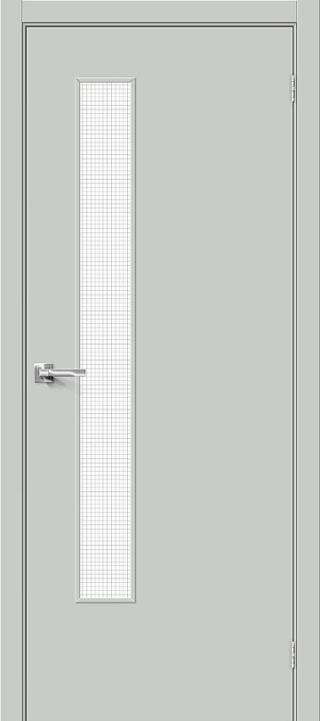 Межкомнатная дверь Bravo из винила Браво-9 Grey Pro / Wired Glass 12,5