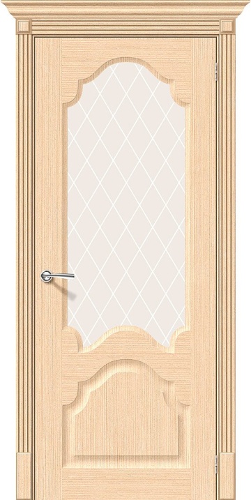 Шпонированная межкомнатная дверь Афина Ф-22 (БелДуб) / White Сrystal