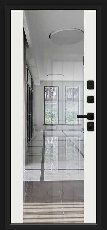 Входная дверь Bravo N Лайнер-3 Total Black/Off-white