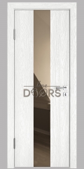 ШИ межкомнатная дверь DO-610 Белый глубокий/зеркало Бронза