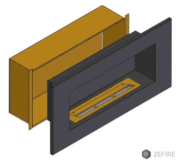 Теплоизоляционный корпус для встраивания в мебель для очага 1000 мм