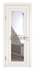 межкомнатная дверь межкомнатная DO-PG6 Белый ясень/Зеркало ромб фацет