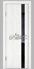 ШИ межкомнатная дверь DO-607 Белый глубокий/стекло Черное
