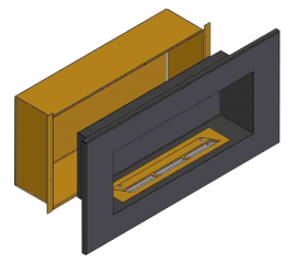 Теплоизоляционный корпус для встраивания в мебель для очага 1000 мм