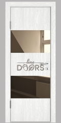 ШИ межкомнатная дверь DO-608 Белый глубокий/зеркало Бронза
