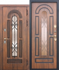 Входная морозостойкая межкомнатная дверь Ferroni c ТЕРМОРАЗРЫВОМ 13 см VITRA Винорит Патина (Израиль)